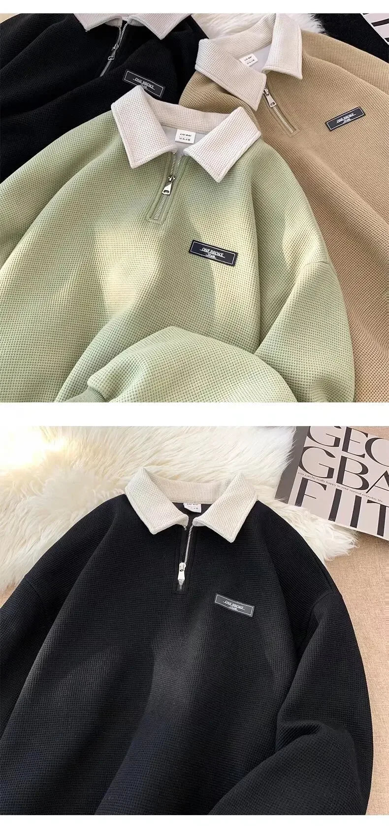 New 2025 Long Sleeve Polo Shirt Men's Spring Autumn Leading Edge Base Layer Top Trendy Chinese Brand Loose Fit Spring Wear
