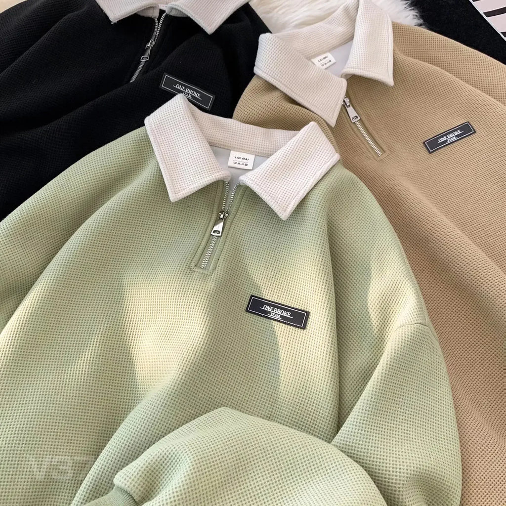New 2025 Long Sleeve Polo Shirt Men's Spring Autumn Leading Edge Base Layer Top Trendy Chinese Brand Loose Fit Spring Wear