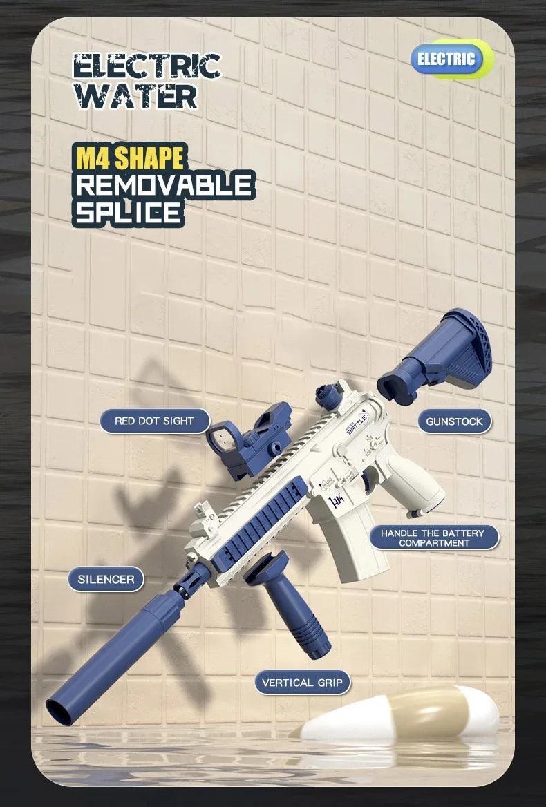 Electric Gel Blaster Toy Gun with Water Beads & Rechargeable Battery