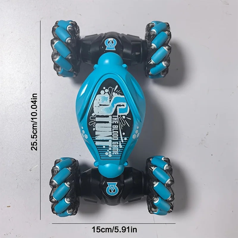 Sky Blue Remote Control Stunt Car with Gesture Watch & 360° Rotation