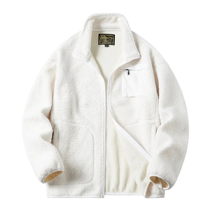 Men’s Fleece Zip Jacket – Warm Casual Outerwear with Pocket